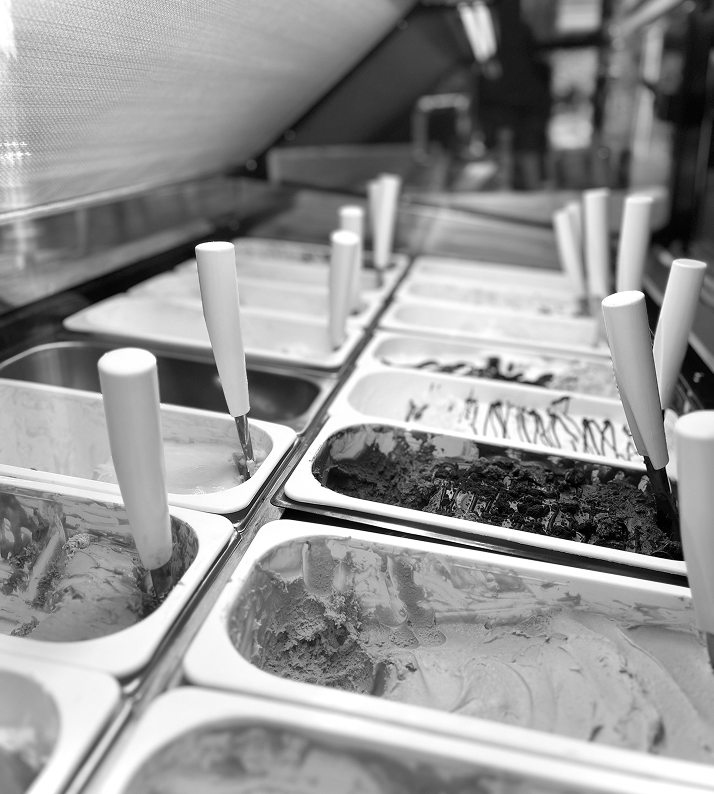 Colorful pattern designs throughout the store